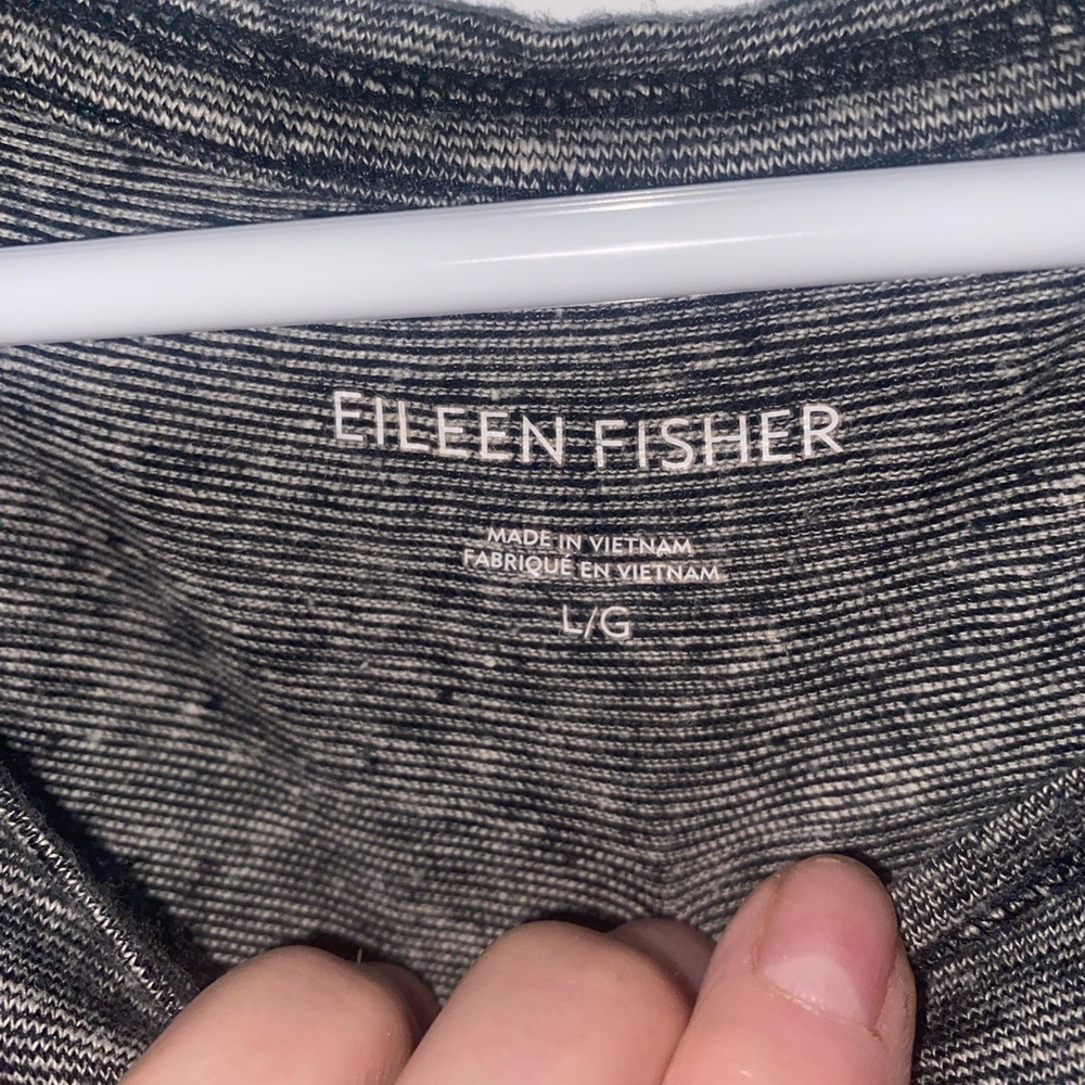 Eileen Fisher Gray Short Sleeve Dress with Pockets - Picture 3 of 4